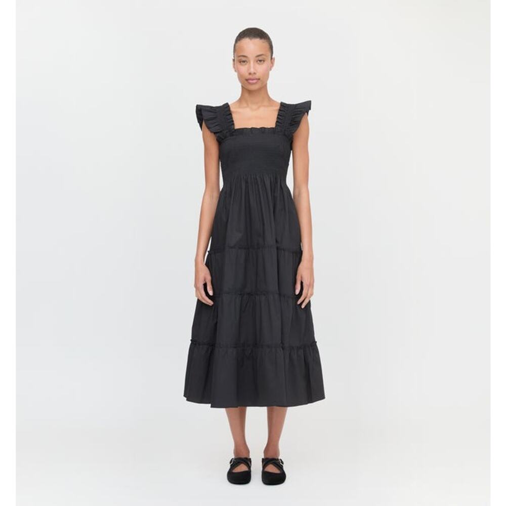 Hill House Home The Ellie Nap Dress Black Poplin - L